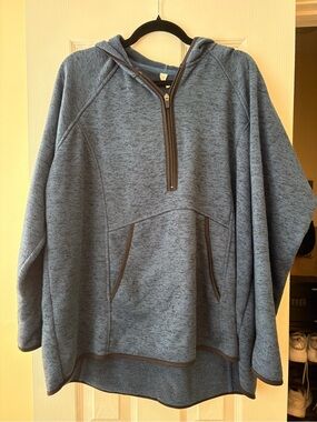 Ideology Men's Heathered Blue Zip Hooded Pullover